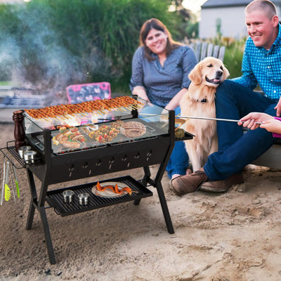 CasaCore Barbecue Charcoal Grills with Wind Guard Seasoning Racks