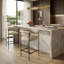 Tabouret de comptoir en cuir Mikra - Collection Buntin