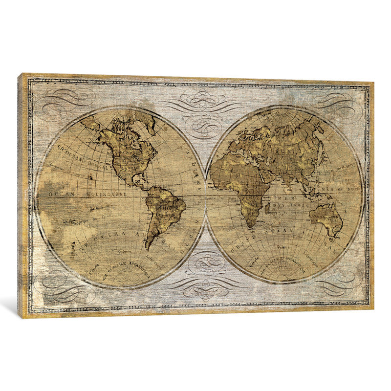Worldwide I, impression sur toile tendue, H 40 po x l 60 po x P 1,5 po, Toile tendue, Pas de tapis
