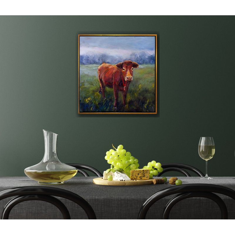 RED COW BELL RED COW BELL - Unframed Print on Canvas, 20" H x 20" W x 1" D, Unframed