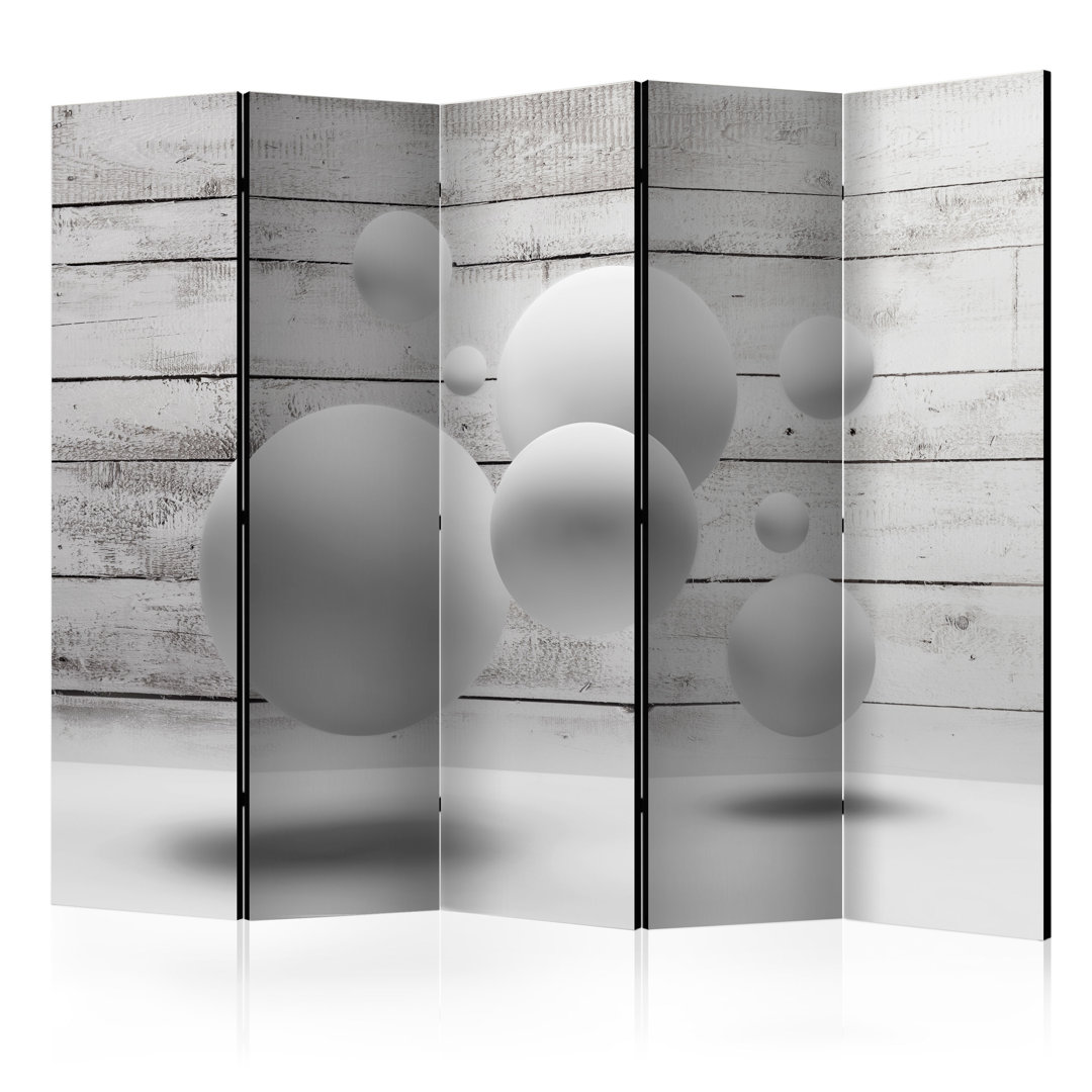 225cm W x 172cm H 5 - Panel Wood Folding Room Divider