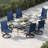 Set of 2 High Back Swivel Patio Dining Chairs – 360° Rocking, Ergonomic Weatherproof Navy Blue Textilene, Powder-Coated Steel Frame – Black Powder & Navy Blue Textilene-1989750674