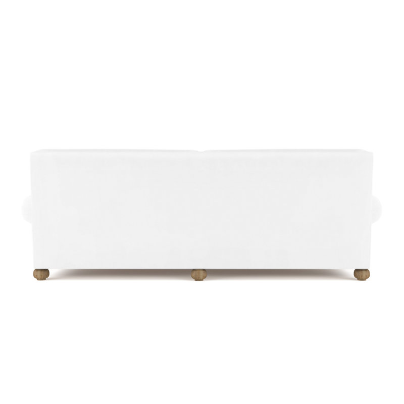 Leroy Rolled Panel-Arm Daybed with Bun Feet, Vintage Leather Blanc, Weathered
