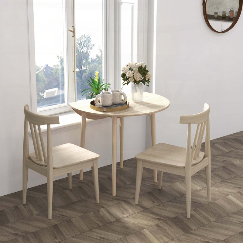 35" Folding Drop Leaf Kitchen Table – Oak Color