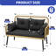  Black All-Weather Wicker Outdoor Loveseat-1803518104