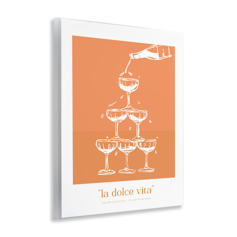La Dolce Vita Champagne Wall Plaque, design by Lettered and Lined