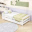 Lit plateforme simple avec lit gigogne coulissant simple et tête de lit, pied de lit-627098407