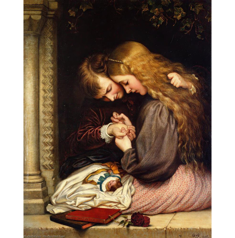 "The Thorn" par Charles West Cope - Art mural sur toile tendue avec châssis, H 40 po x l 28 po