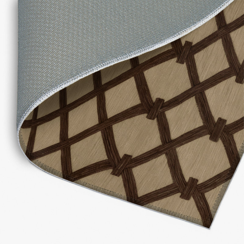 Trellis Beige Indoor and Outdoor Area Rug, Rectangle 2' x 3'
