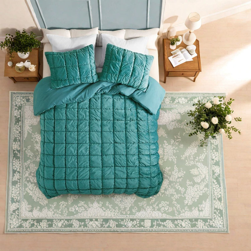 Ensembles de literie pour lit simple confortable, velours de polyester, bleu sarcelle, idéal par temps froid
