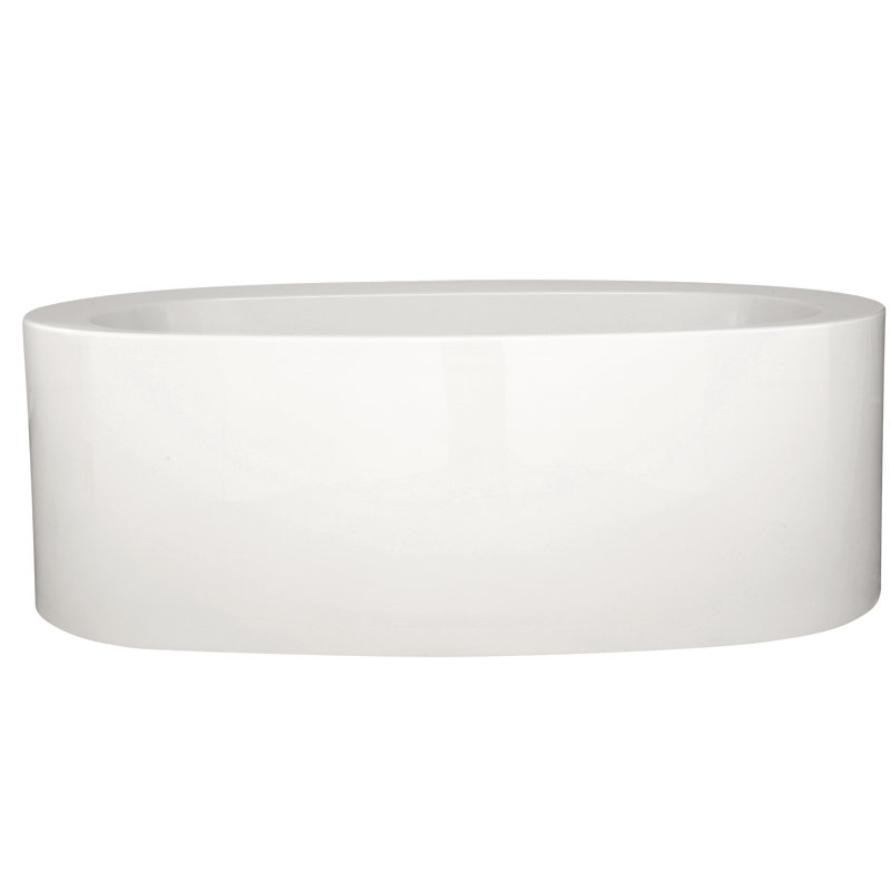 Rodin 72'' L Soaking Bathtub, Polished Chrome, White