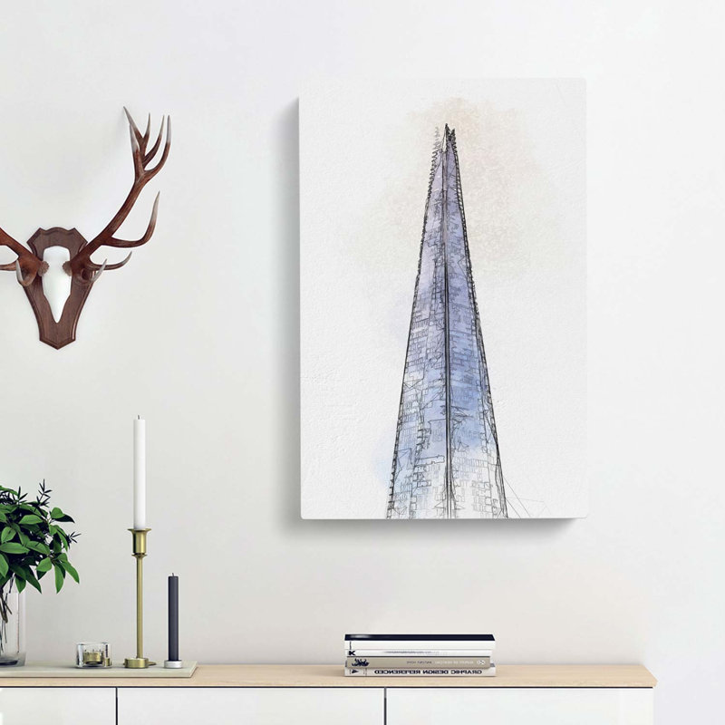 The Shard in London in Abstract - Wrapped Canvas, 76cm H x 50cm W x 3cm D