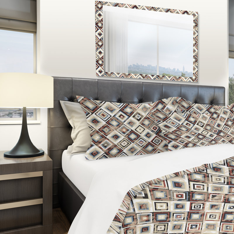 Modern & Contemporary Polyester Abstract Duvet Cover, King Duvet Cover + 2 Shams