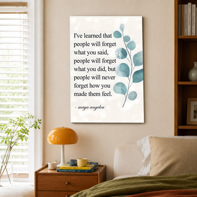 Maya Angelou Quote Eucalyptus Wall Art Poster