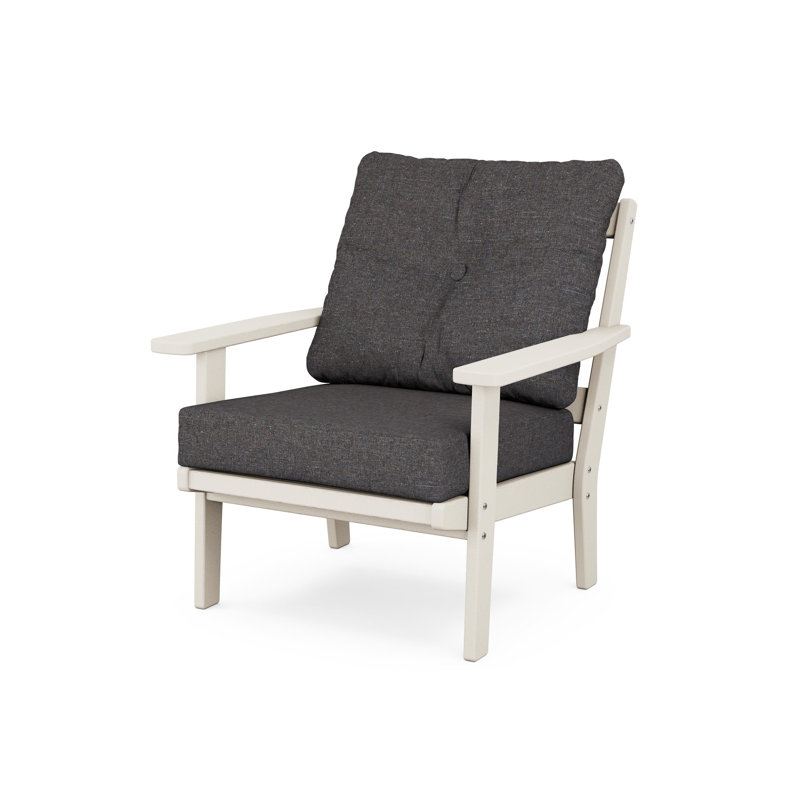 Chaise à assise profonde Lakeside Prairie, Gris anthracite cendré, Sable