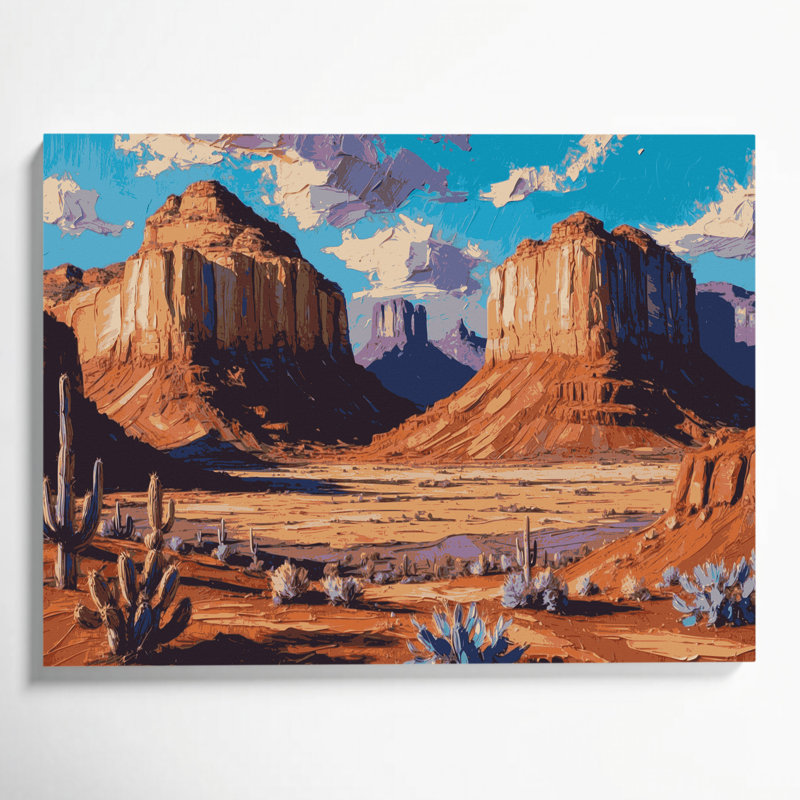 Art mural sur toile rose, Southwestern, H 24 po x l 36 po