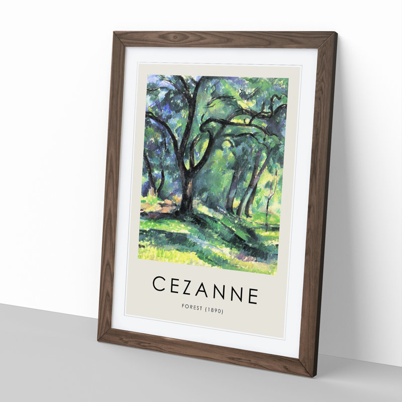 In the Woods by Paul Cezanne - Picture Frame Painting, 65cm H x 48cm W x 2cm D, Walnut Framed