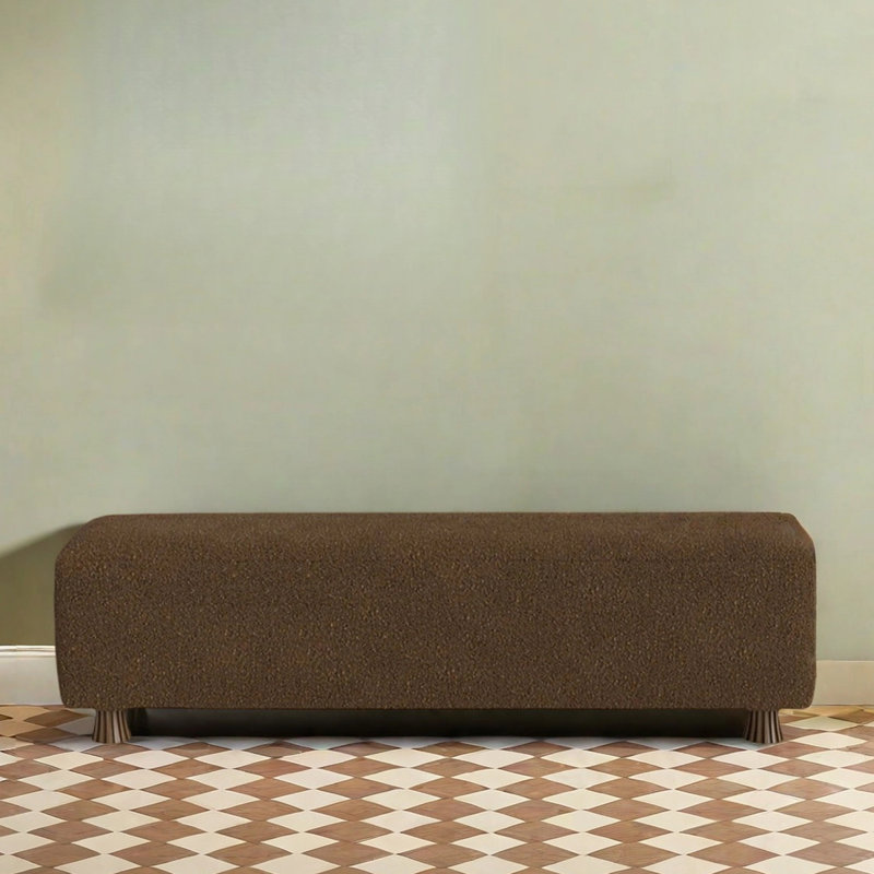 Banc simple en velours, H 16,54 po x l 70,87 po x P 17,72 po