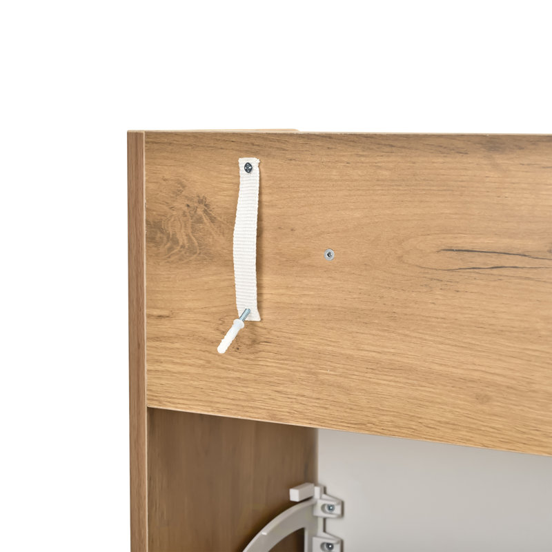 Armoire à chaussures avec 2 tiroirs, Blanc/noyer