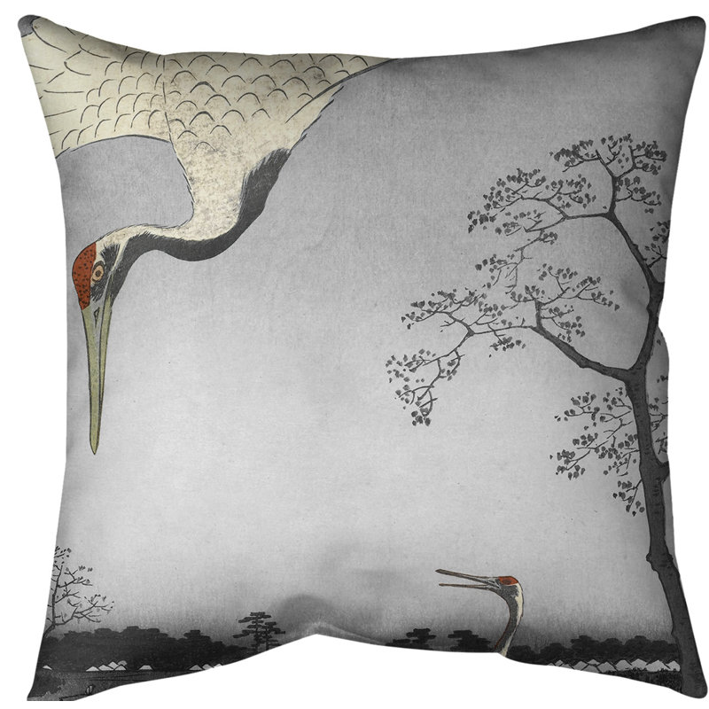 Coussin japonais, Gris, Duvet synthétique, Polyester filé