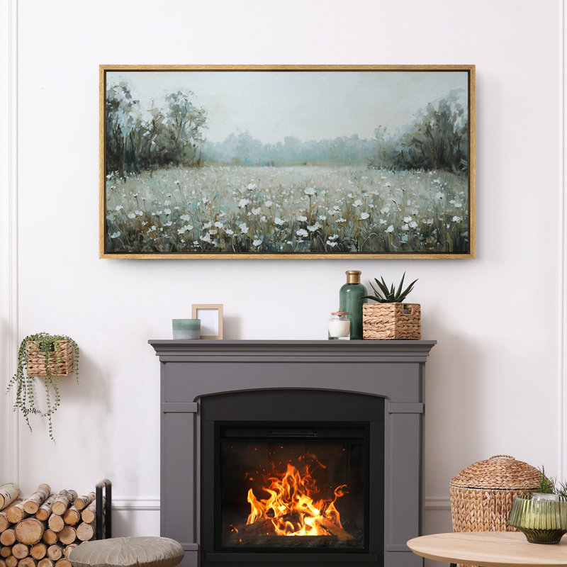 Œuvre d'art champêtre bleu sarcelle vert, photos de campagne rustique, impression numérique sur toile giclée sur toile