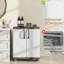 Armoire de rangement, buffet autoportant avec 2 portes et tablettes brun et blanc-129961288