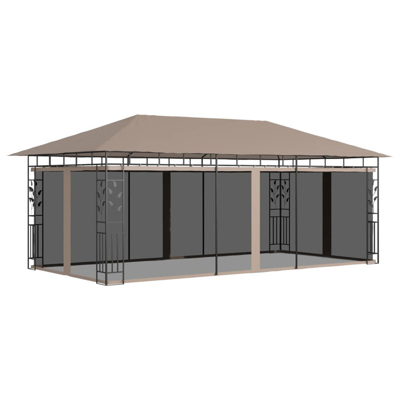 Maruan 19.6 Ft. W x 9.84 Ft. D Steel Patio Gazebo Gazebo, Taupe