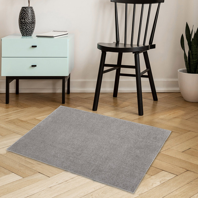 Tapis uni solide et lavable à la machine Tapis antidérapant moderne avec envers en caoutchouc traditionnel Tapis intérieur mince pour le salon Chambre à coucher Cuisine Salle à manger Tapis sans perte de poids