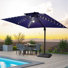 153' X 116' Rectangular Outdoor Solar Led Cantilever Patio Umbrella, Base Included