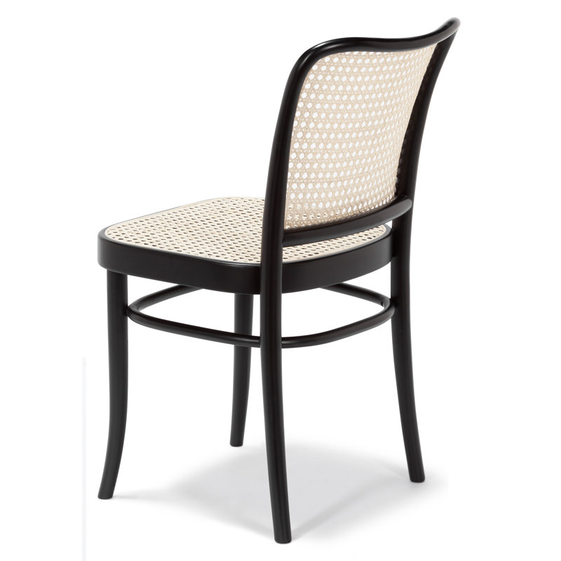 Chaise d’appoint en bois massif Delozier, Noir