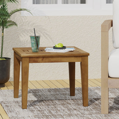 Table en bois de style transitionnel - Gain de place, 51 x 51 x 39 cm (20 x 20 x 15,38 pouces) - Idéale pour terrasse - Naturelle et élégante