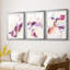 Polaire magenta I - reproduction sur mesure encadrée de qualité supérieure - 3 pièces-857612446-857612432