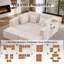 Canapé surdimensionné de 131 po sans os avec 2 repose-pieds, canapé modulaire en U confortable pour le salon, canapé Cloud avec porte-gobelets et poches latérales, sans assemblage-1737839465