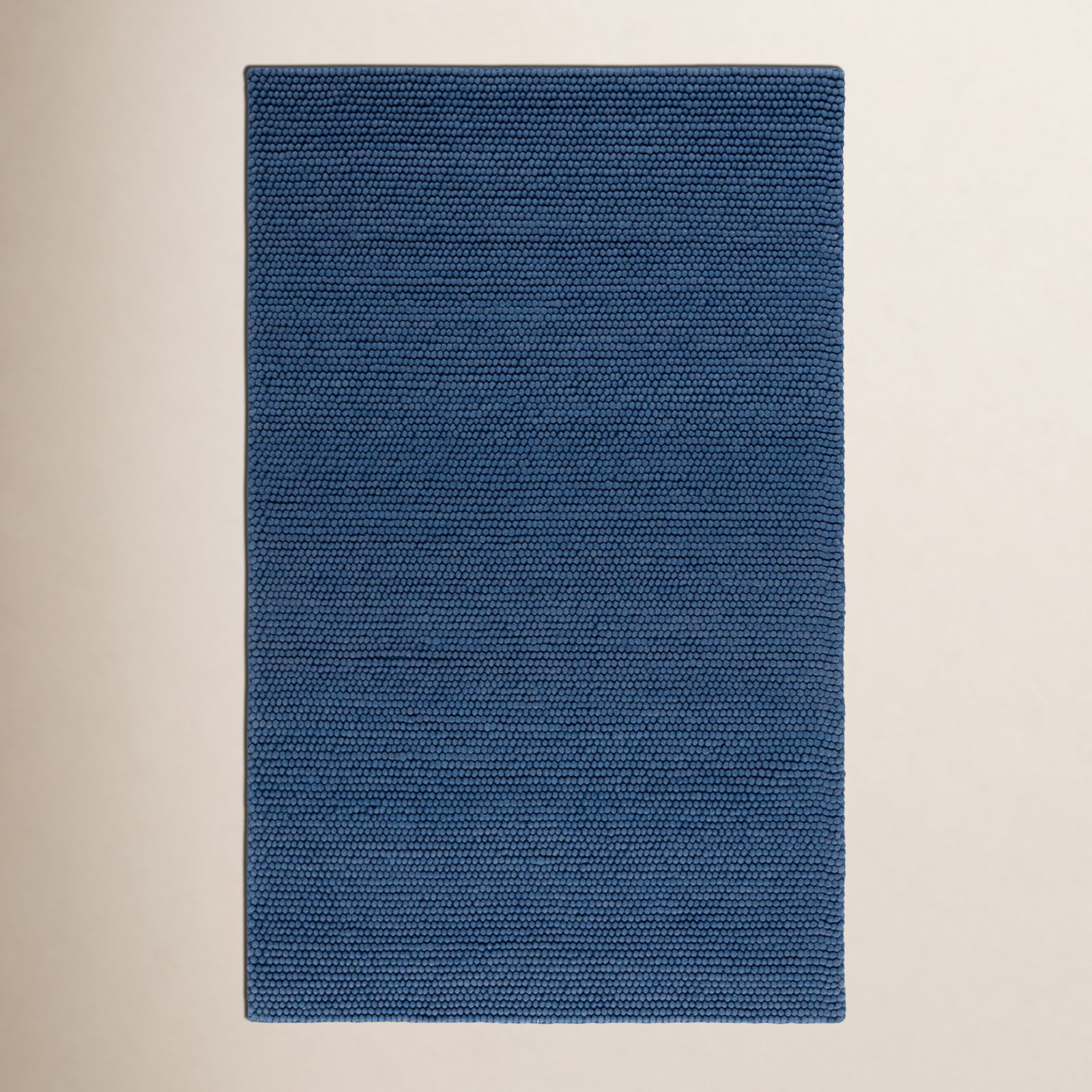 Elle Navy Blue Hand-Woven Wool Rug, Rectangle 2'3" x 4'