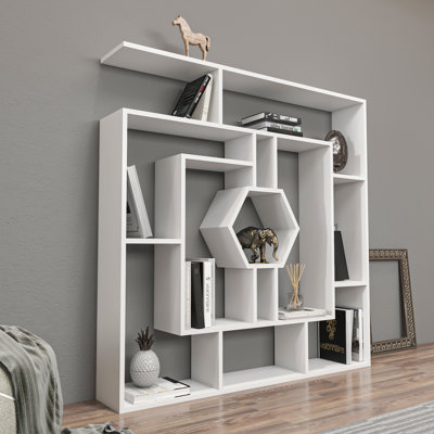 Okane 52" H x 52" W Geometric Bookcase