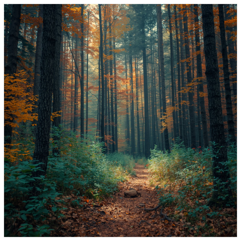 Chemin d'automne sur toile, 12 x 12 pouces