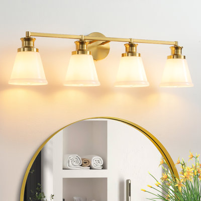 Conchita 4-Light Dimmable Frosted Glass Vanity Light