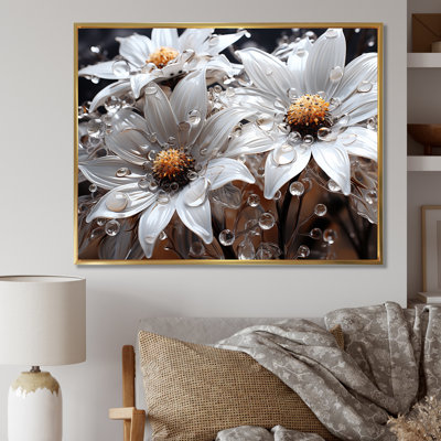 Tournesols blancs transparents à luminescence sur toile