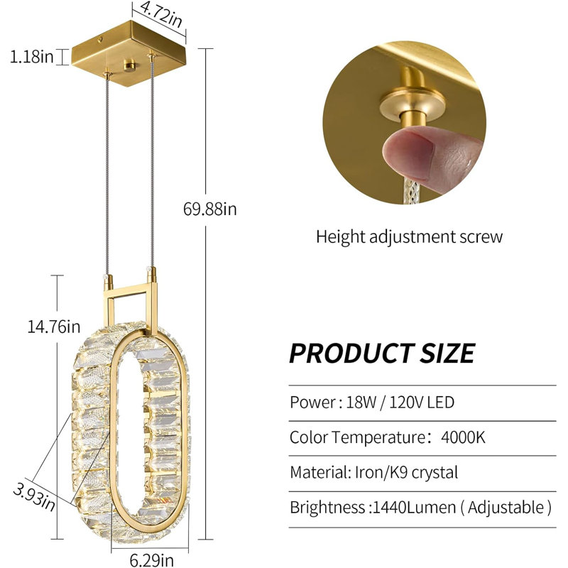 Golden Oval Chandelier