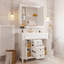 Meuble-lavabo de 36 po avec lavabo supérieur, armoire à miroir, armoire de rangement moderne avec 2 portes à fermeture douce et 2 tiroirs, meuble-lavabo simple-788801001