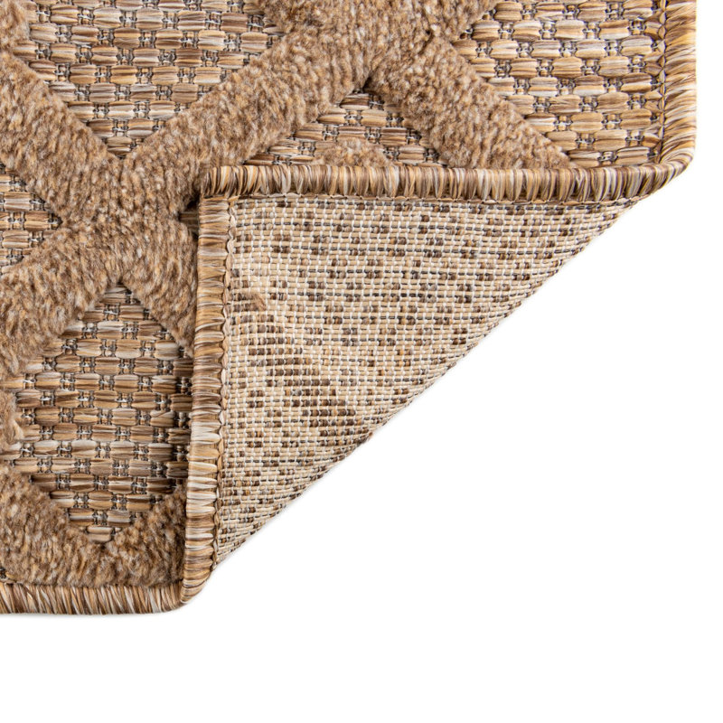 Tapis intérieur / extérieur beige Groce, Tapis de couloir 2 pi x 8 pi
