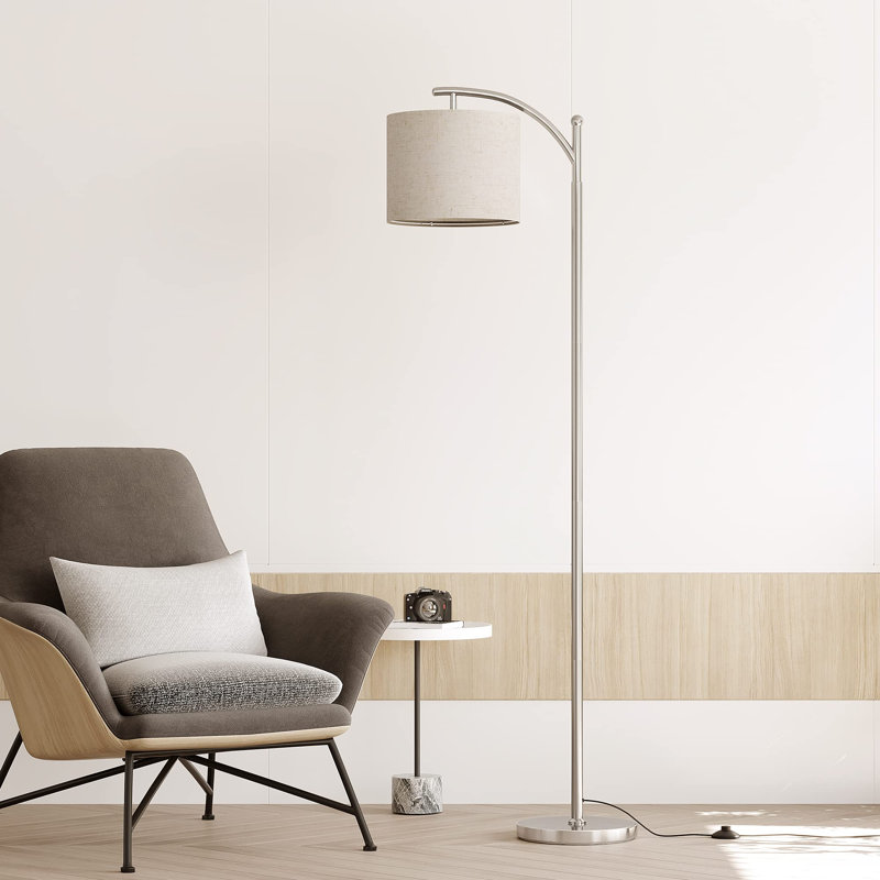 Manolya Black Traditional Floor Lamp, Silver