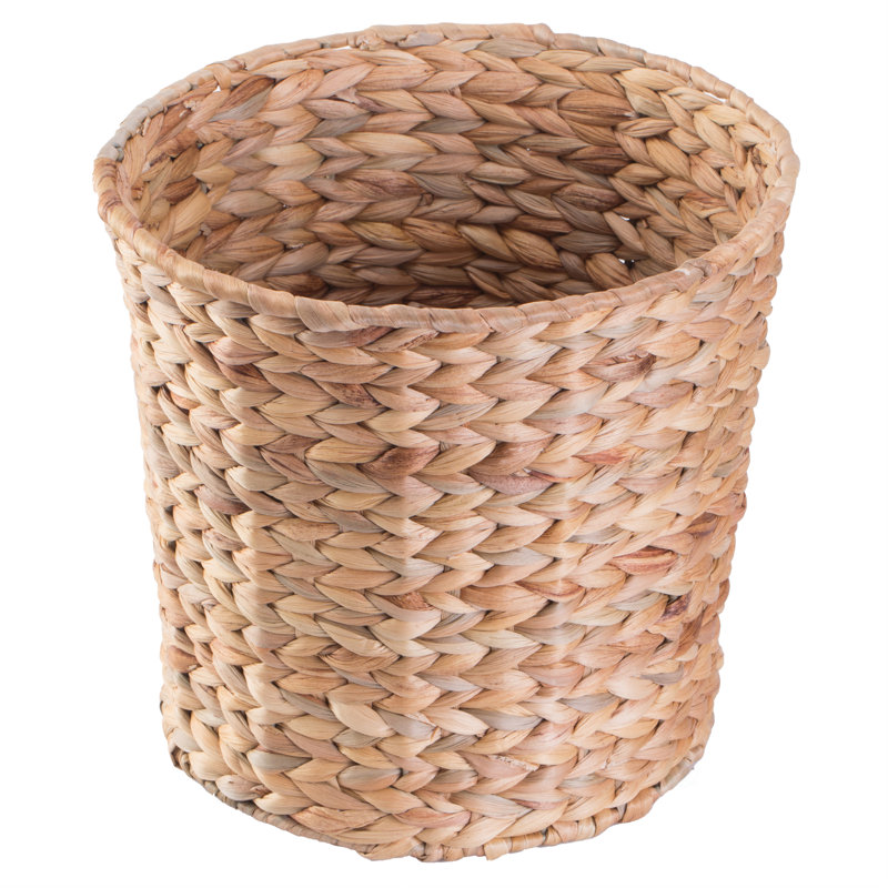 Natural Wicker Water Hyacinth Open Waste Basket - 4 Gallons