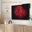 Blooming Red Dahlia Canvas Print-1855557703