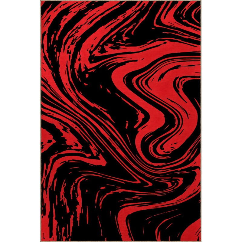 Tapis décoratif moderne Mira, Rectangle 4 pi 7,12 po x 6 pi 6,74 po