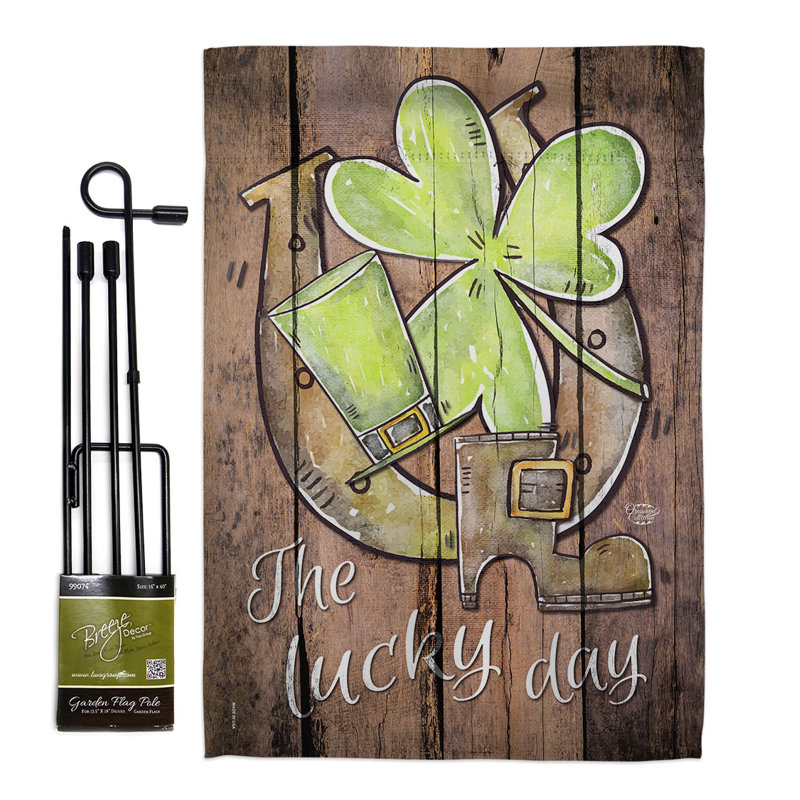 Double Sided 18.5'' H x 13'' W Polyester St. Patrick's Day Flag Set