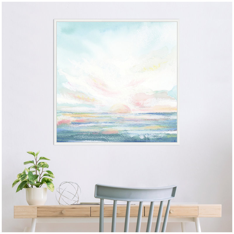 «Heavenly» par Julie Maida, reproduction d'art sur toile encadrée, Blanc