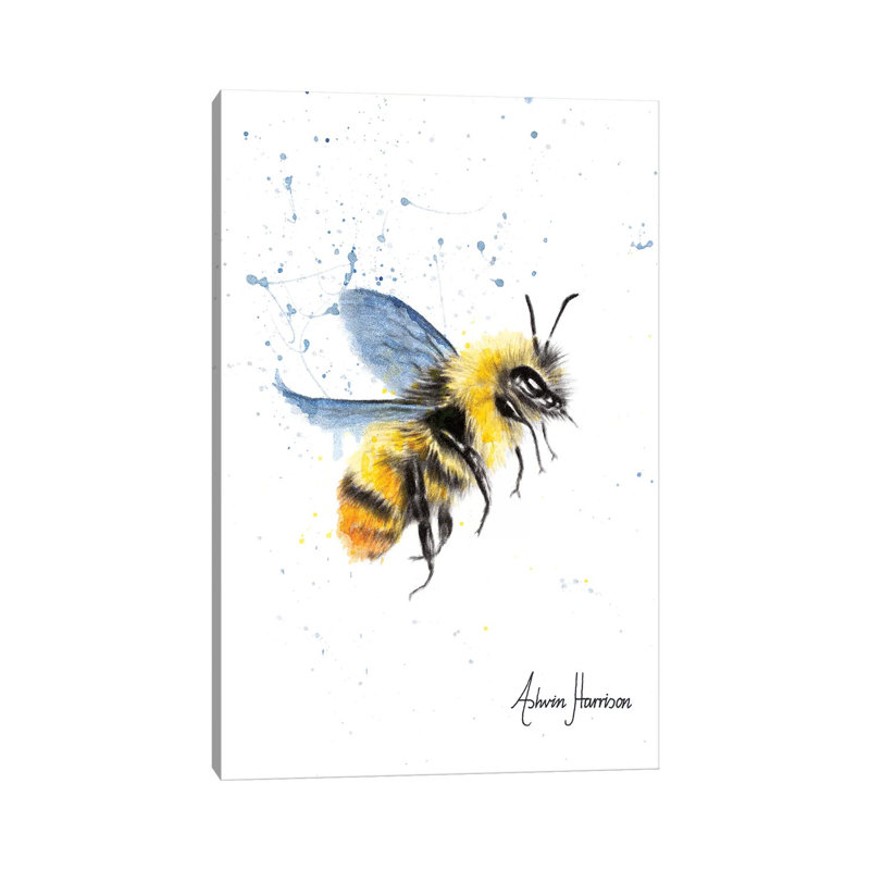 «Sun Bee» par Ashvin Harrison - impression, H 40 po x l 26 po x P 1,5 po, Toile tendue, Aucun mat