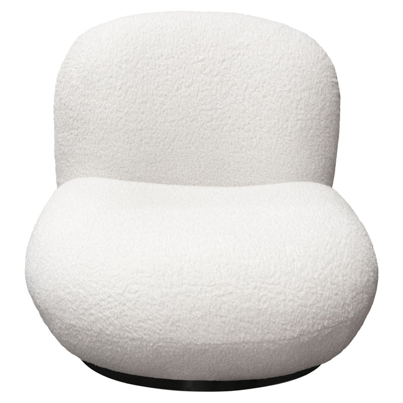 Chaise d'appoint pivotante en simili peau de mouton Simone