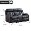 Causeuse inclinable manuelle en similicuir de 67,32 po de largeur avec porte-gobelets doubles et console centrale-111424820